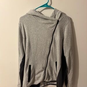 Athleta Gray Asymmetrical Zip Women's Jacket Size XL